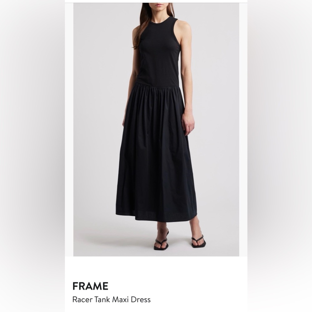 Frame Black Racer Tank Maxi dress with pockets size LG.